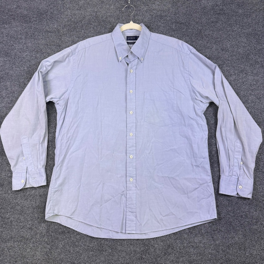 J.Crew Mens Light Blue Cotton Oxford Button Down Shirt 16.5 34/35 Long Sleeve